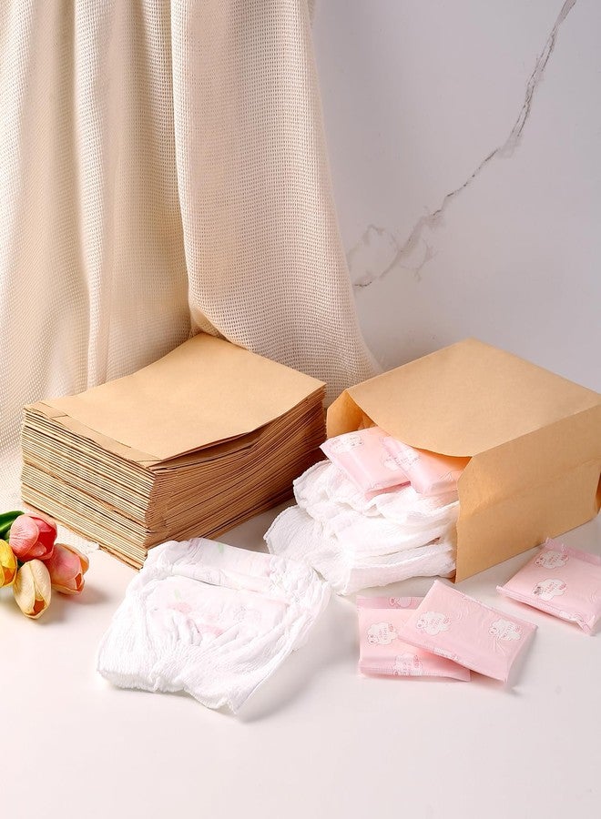 MDSPLPIY 500 Pcs Sanitary Napkin Disposal Bags, Feminine Hygiene Disposal Bags Personal Hygiene Products Period Bag for Women Waxed Kraft Paper Tampon Bag for Restroom Bathroom(7.5'' x 10'' x 3.5'') - Image 5